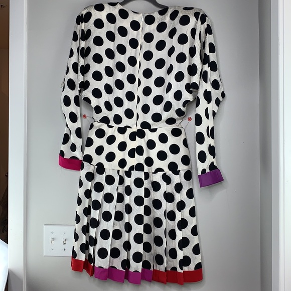 Gillian 100% silk polka dot drop waist dress - Picture 2 of 13